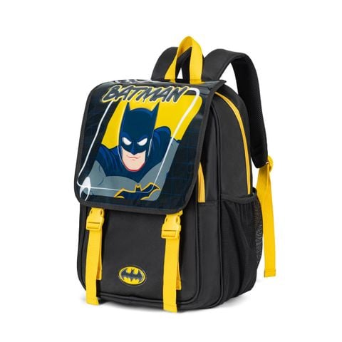Balo bé trai Bitis Batman màu đen quai đeo đệm xốp chống gù lưng học sinh cấp 1 chính hãng BBBB02399DEN
