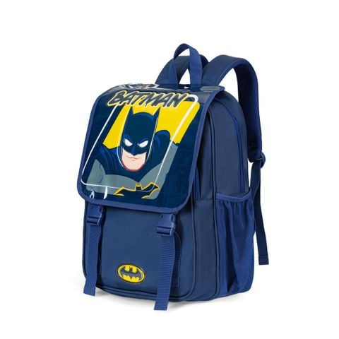 Balo bé trai Bitis Batman màu xanh nhớt quai đeo đệm xốp chống gù lưng học sinh cấp 1 chính hãng BBBB02399XNH