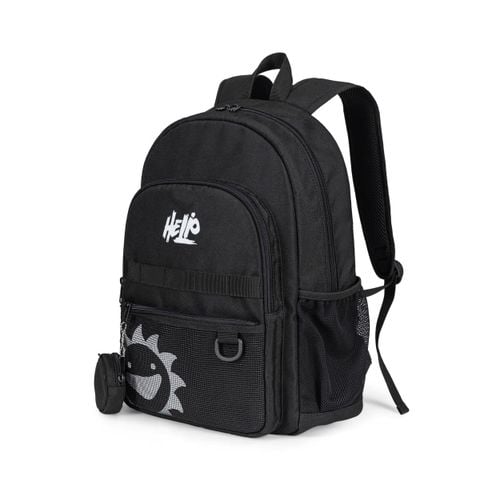 Balo teen nam nữ Bitis Helio màu đen vải Polyester siêu nhẹ 550g kích thước 42x30cm BBBB02400DEN chính hãng