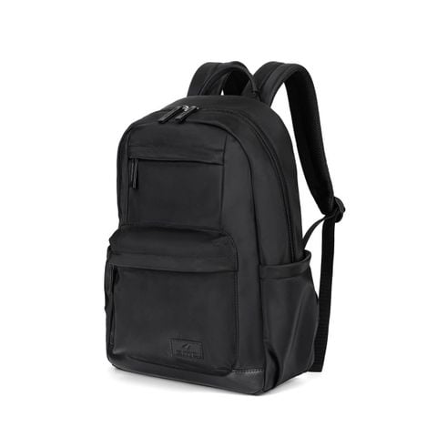 Balo nữ Bitis Woven màu đen vải Polyester siêu nhẹ 300g đáy phối da kích thước 38x28cm BBBW01800DEN chính hãng