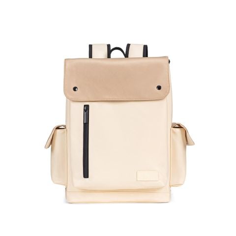 Balo thời trang nam nữ Bitis màu kem vải Polyester siêu nhẹ 320g kích thước 38x28cm BBBW01900KEM chính hãng