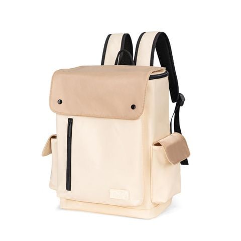 Balo thời trang nam nữ Bitis màu kem vải Polyester siêu nhẹ 320g kích thước 38x28cm BBBW01900KEM chính hãng