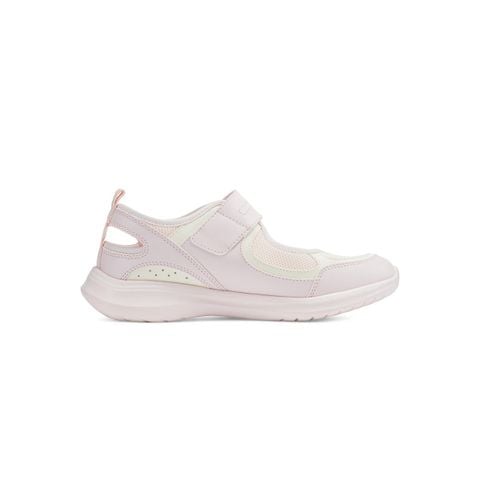 Giày búp bê nữ Bitis Glowy màu hồng quai vải lưới phối da si quai dán đế IP siêu nhẹ BBW004600HOG chính hãng