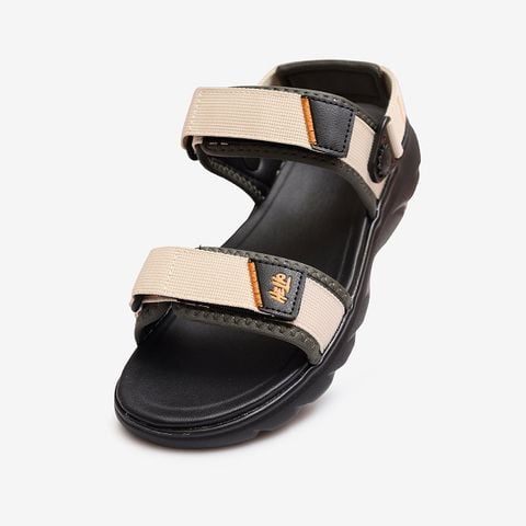 Giày sandal teen nam Bitis Helio màu rêu quai dù dán xé đế đúc êm ái chống trượt BEB006600REU chính hãng