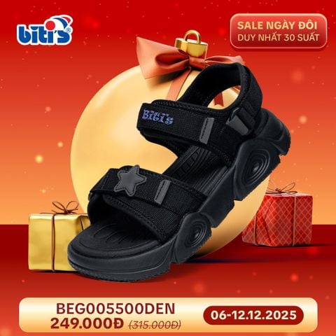  Sandal Biti's Trẻ Em Màu Đen BEG005500DEN 