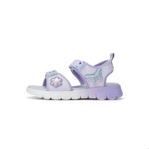 Giày sandal bé gái Bitis Lovely màu tím quai EVA phối da si hình cánh bướm hologram chính hãng BEG006100TIM