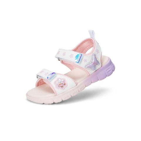 Giày sandal bé gái Bitis Lovely màu trắng quai EVA phối da si hình cánh bướm hologram chính hãng BEG006100TRG