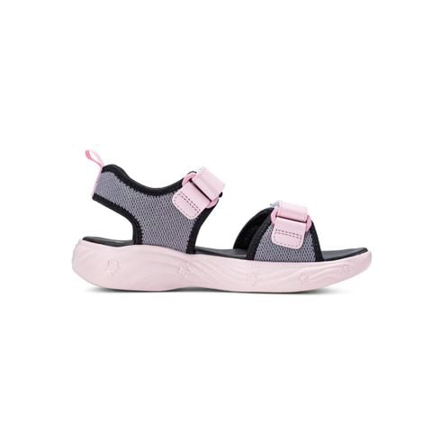 Giày sandal bé gái Bitis Lovely màu đen quai lưới phối da si hình đôi cánh thiên thần hồng chính hãng BEG006300DEN