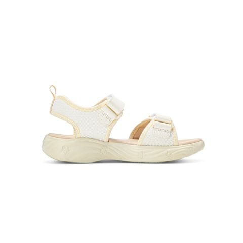 Giày sandal bé gái Bitis Lovely màu kem quai lưới phối da si hình đôi cánh thiên thần vàng chính hãng BEG006300KEM