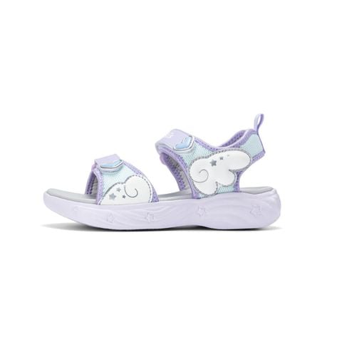Giày sandal bé gái Bitis Lovely màu tím quai lưới phối da si hình đôi cánh thiên thần xanh chính hãng BEG006300TIM