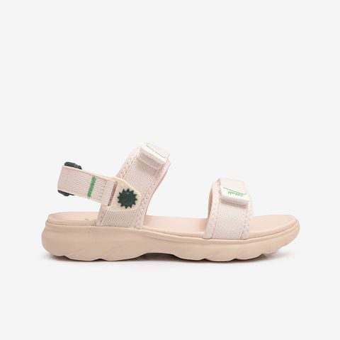Giày sandal teen nữ Bitis Helio màu kem quai dù dán xé đế đúc êm ái chống trượt BEG006600KEM chính hãng