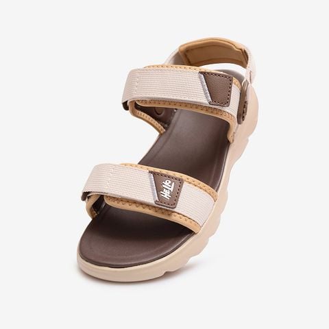 Giày sandal teen nữ Bitis Helio màu nâu quai dù dán xé đế đúc êm ái chống trượt BEG006600NAU chính hãng