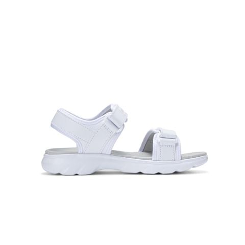 Giày sandal bé gái Biti's Basic màu trắng full phối lòng xám quai lưới thoáng khí da si cao cấp chính hãng BEG008000TRF