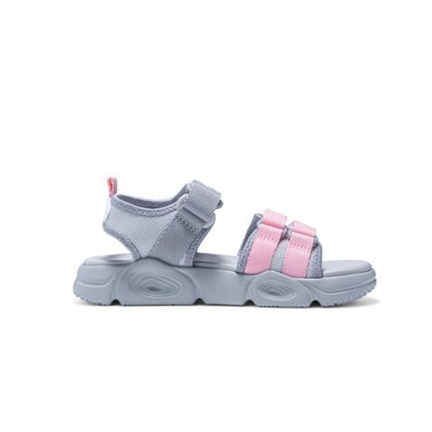 Giày sandal bé gái Bitis Basic màu xám quai lưới phối da si hồng thể thao học đường chính hãng BEG008200XAM