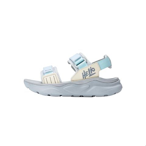 Giày sandal teen nữ Biti's Helio màu xám xanh quai dán quai lưới phối da Si chính hãng BEG008300XAM