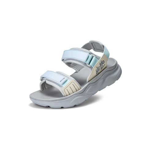 Giày sandal teen nữ Biti's Helio màu xám xanh quai dán quai lưới phối da Si chính hãng BEG008300XAM