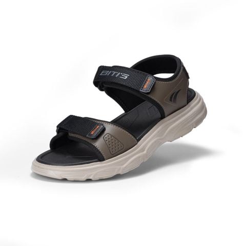 Giày sandal nam Biti's City màu nâu quai dán chất liệu vải thun phối da Si Nubuck chính hãng BEM004600NAU