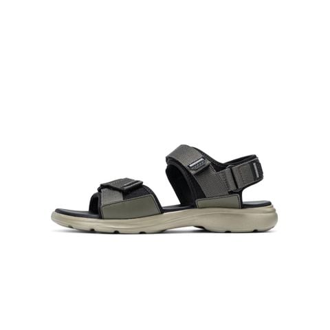 Giày sandal nam Biti's Nova màu rêu quai dán chất liệu Si vải thun phối da Si Nubuck chính hãng BEM005100REU