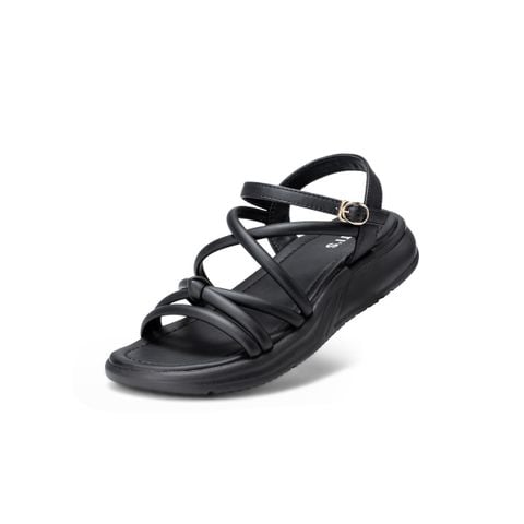 Giày sandal nữ Biti's Sandy màu đen quai dây tròn đan chéo chính hãng BEW005900DEF