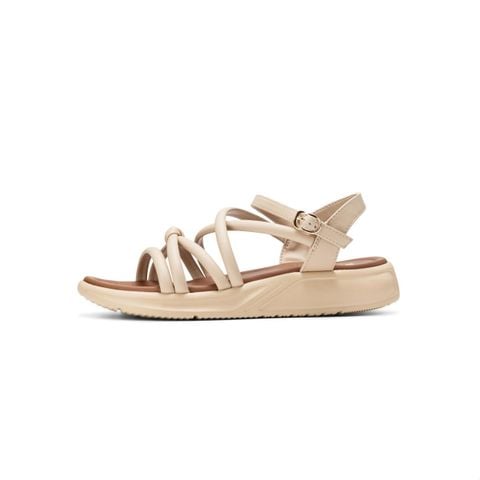 Giày sandal nữ Biti's Sandy màu kem quai dây tròn đan chéo chính hãng BEW005900KEM