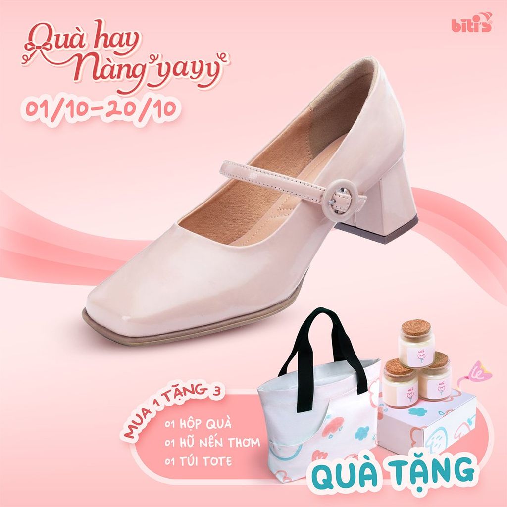  Giày Bít Biti's Nữ Màu Hồng Lợt BFW005988HOL 