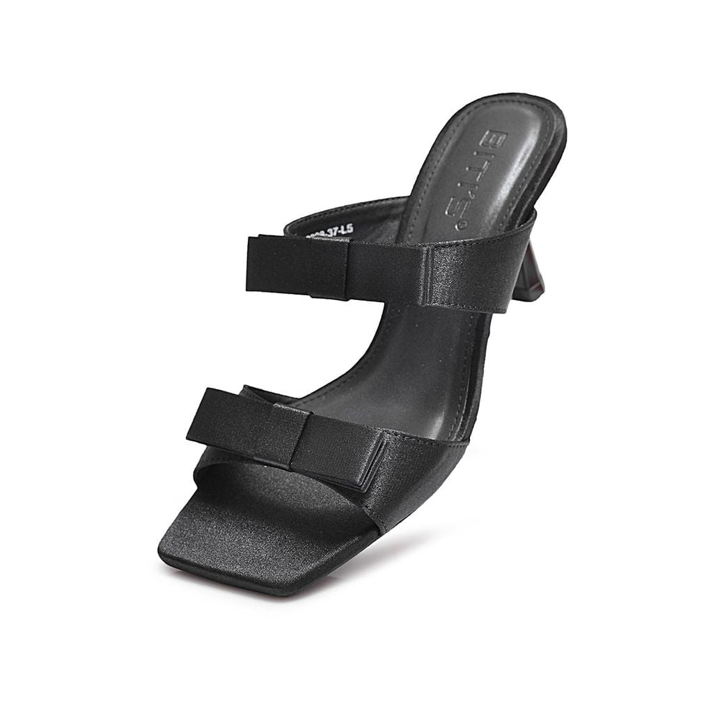  Sandal Cao Gót Biti's Nữ Gắn Nơ Màu Đen BFW008288DEN 