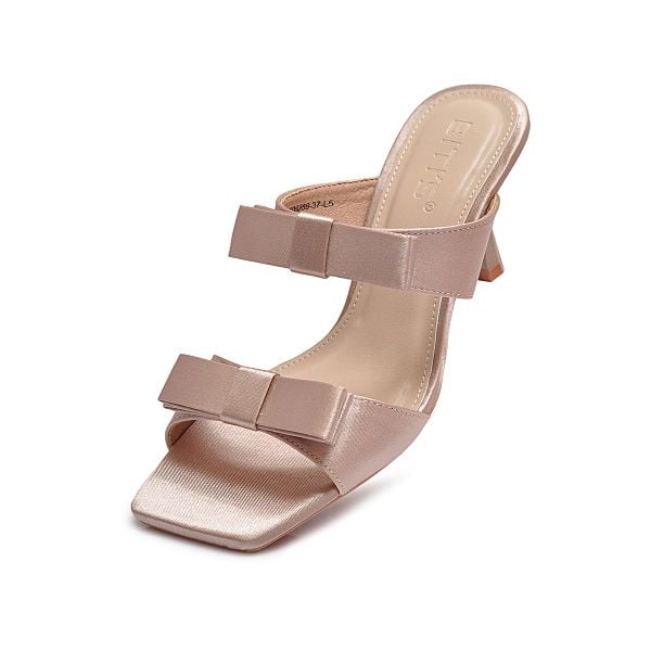 Sandal Cao Gót Biti's Nữ Gắn Nơ Màu Kem BFW008288KED