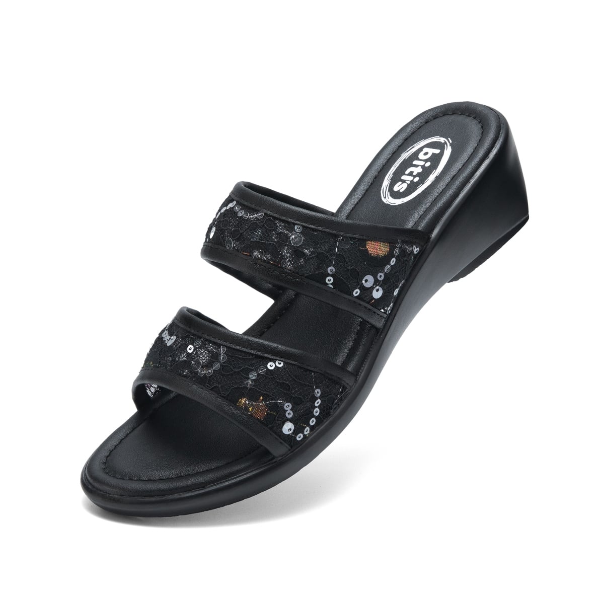 Sandal cao gót biti's nữ màu đen bpw005888den Bitis