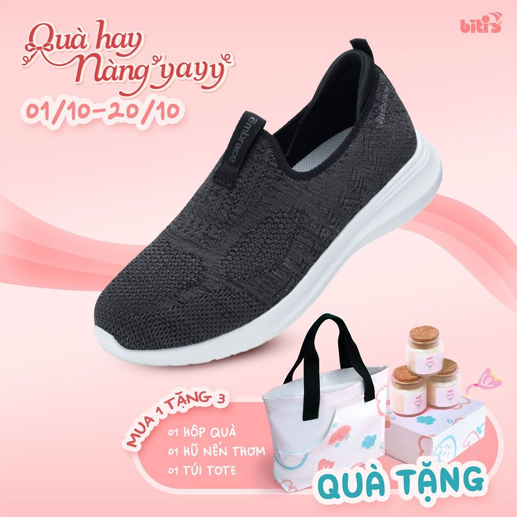  Giày Thể Thao Biti's Êmbrace Nữ Màu Đen BSW004800DEN 