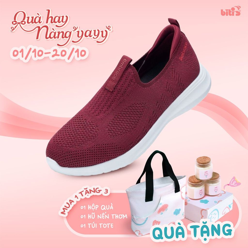  Giày Thể Thao Biti's Êmbrace Nữ Màu Đỏ BSW004800DOO 
