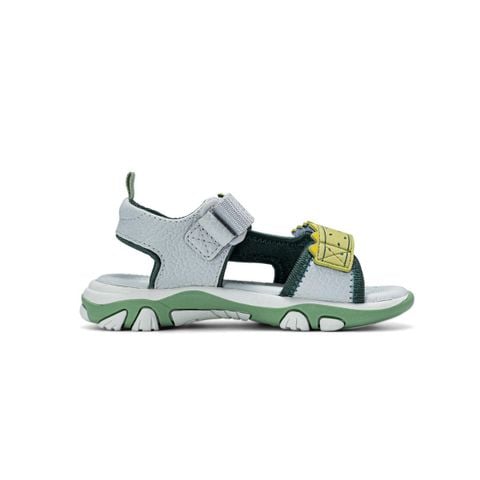 Giày sandal quai hậu bé trai Bitis Dino màu rêu phối xám quai EVA đính hình khủng long dễ thương chính hãng BTB002200REL