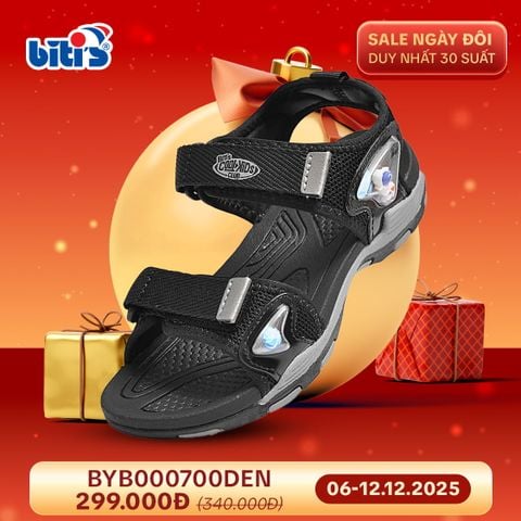  Sandal Biti's Bé Trai Màu Đen BYB000700DEN 