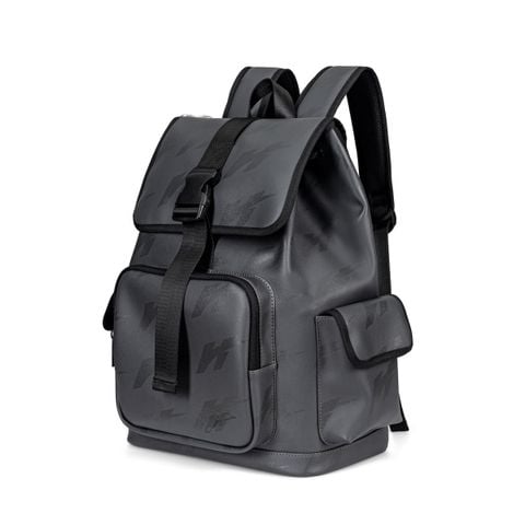 Balo Bitis Hunter Label màu xám da si cao cấp in Monogram H kích thước 42x32cm HBBM02000XAM chính hãng