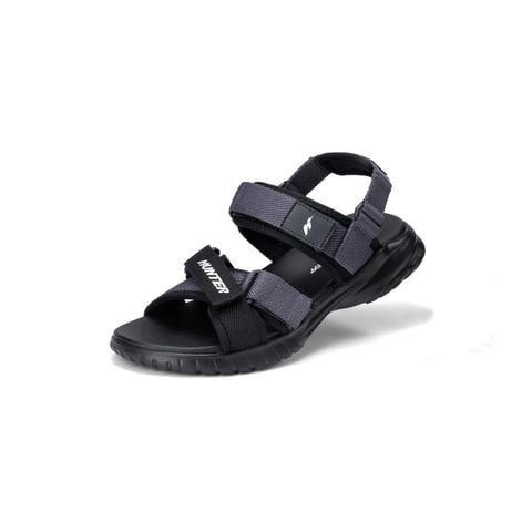 Giày sandal nam Biti's Hunter City màu đen phối xám đậm quai lưới dệt si thun co giãn chính hãng HEM002500DEN