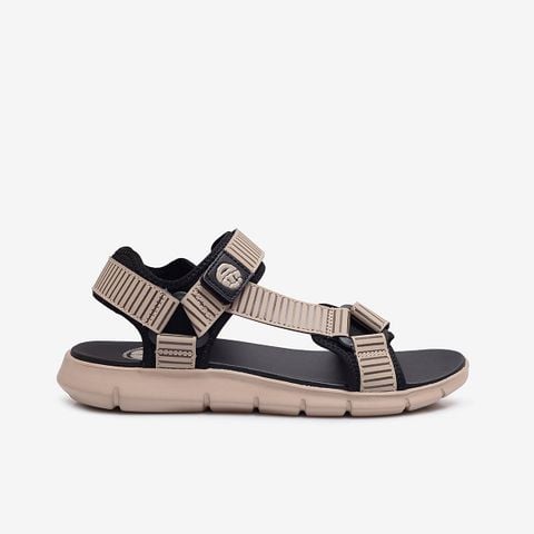Giày sandal nam Biti's Hunter 4All màu nâu quai dán chất liệu vải dù phối da Si dập gân nổi chính hãng HEM002700NAU