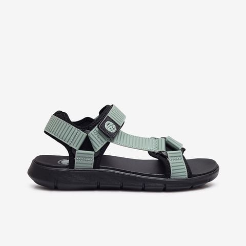 Giày sandal nam Biti's Hunter 4All màu xanh rêu quai dán chất liệu vải dù phối da Si dập gân nổi chính hãng HEM002700REU