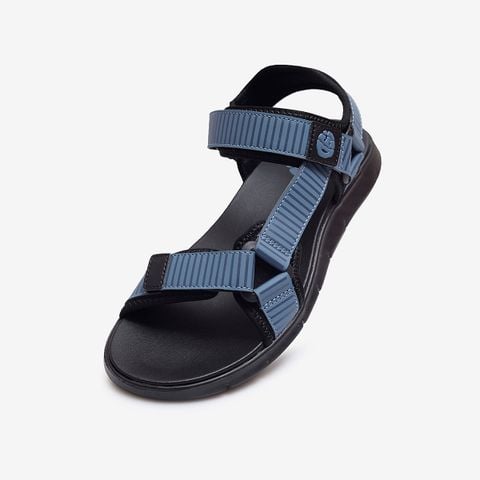 Giày sandal nam Biti's Hunter 4All màu xanh dương quai dán chất liệu vải dù phối da Si dập gân nổi chính hãng HEM002700XDG