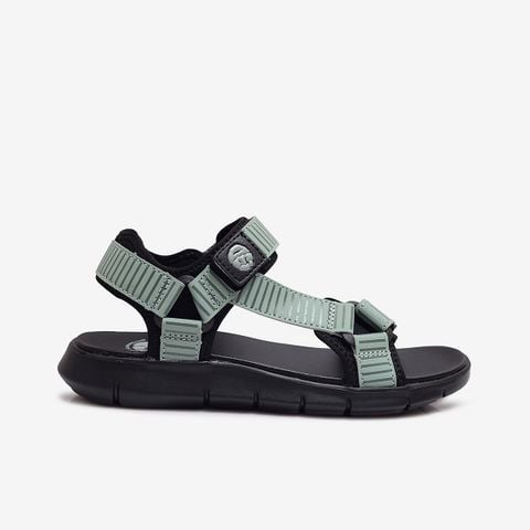 Giày sandal nữ Biti's Hunter 4All màu xanh rêu quai dán chất liệu vải dù phối da Si dập gân nổi chính hãng HEW002700REU