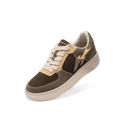Giày thể thao nam Bitis Hunter Còn Gì Dùng Đó màu nâu đậm da lộn phối si nubuck đế IP siêu nhẹ HSM012600NAD