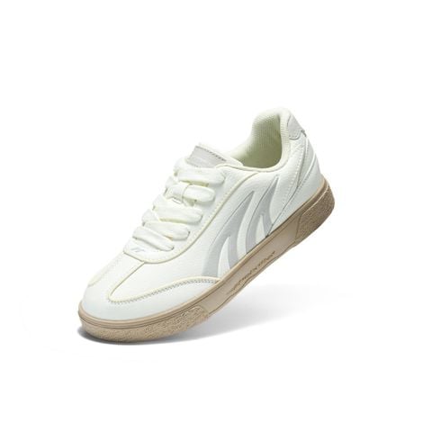 Giày thể thao nữ Bitis Hunter màu xám quai da si PU phối si nubuck sọc xám đế cao su đúc nâu gum HSW015800XAM chính hãng