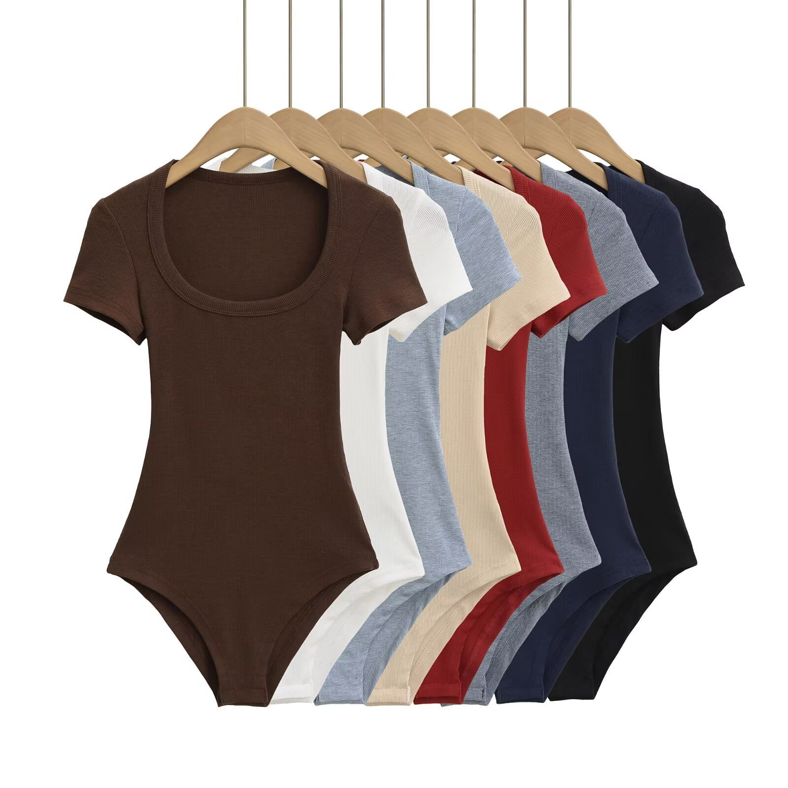 Bodysuit Cổ Tròn Rộng 7681