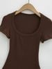 Bodysuit Cổ Tròn Rộng 7681