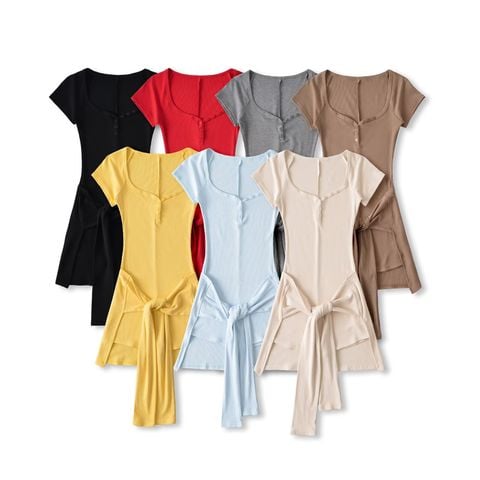  Jumpsuit Đùi & Khăn Cột 7700 