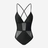 Swimsuit Phối Lưới Cổ V 2 Dây Mảnh 7841