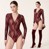 Bodysuit Ren Cổ V Phối Khóa Kéo 7877
