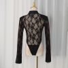 Bodysuit Ren Phối Cổ Satin Kèm Cà Vạt 7878