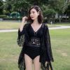 Set Swimsuit Phối Ren Kèm Áo Khoác Đi Biển 7880