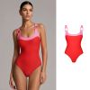Swimsuit Cổ Vuông Phối Màu Viền Ngực 7884