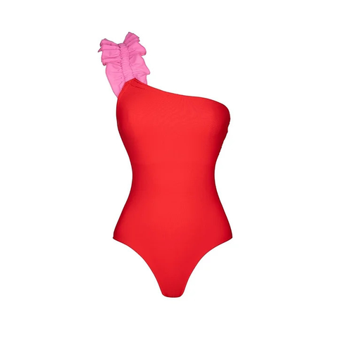  Bodysuit Một Vai Phối Quai Bèo Xếp Ly 7885 