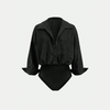 Bodysuit Sơ Mi Kẻ Sọc Phom Rộng 7899